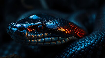 Close-Up Nature Photography of a Snake in Vibrant Colors and Natural Habitat