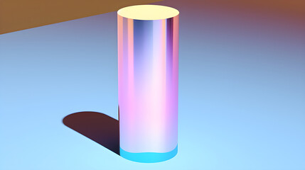 Upright Metallic Cylinder with Realistic Details and Cast Shadow