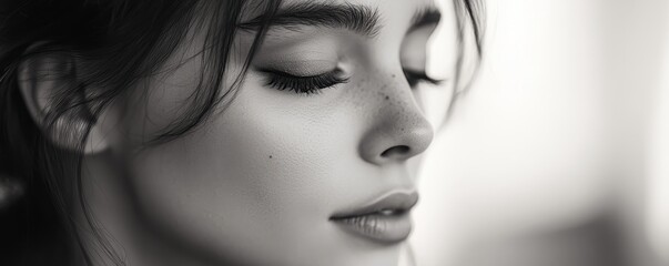 Fototapeta premium Minimalistic and natural portrait of a beautiful woman