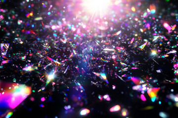 Fototapeta premium Abstract light refraction effect on a black background