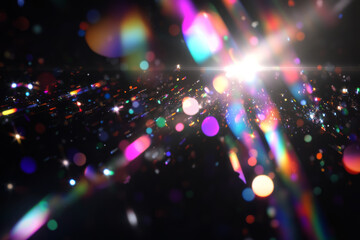 Obraz premium Abstract light refraction effect on a black background