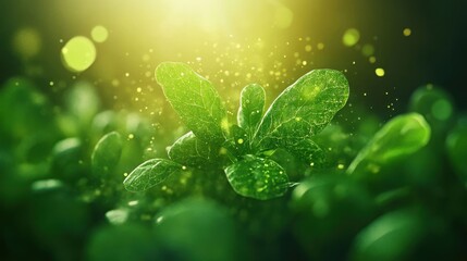 Sunlight Activating Stomata in Green Leaves