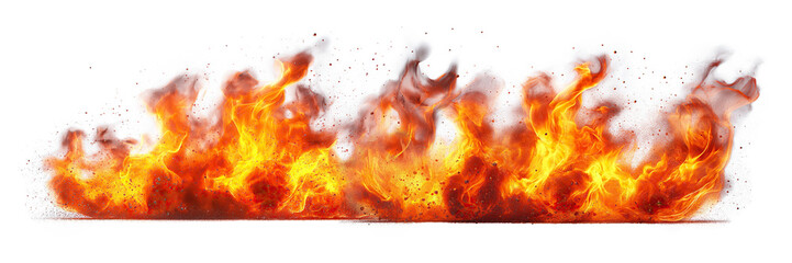fire and flames on floor on transparent background