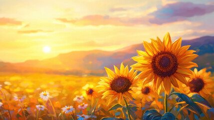 Fototapeta premium field of sunflowers