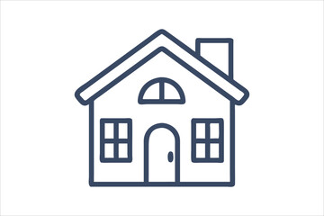 Web home icon set for websites and apps. Simple house symbol. Flat real estate sign. Main page pictogram in filled, thin line, outline and stroke style. Isolated illustration.