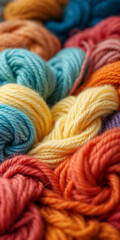 Concept photo of colorful wool yarn