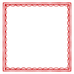 Red watercolor square kids frame. © Lora