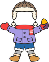 겨울 군밤장수 군밤장수모자 겨울코스프레 고구마든 어린이 일러스트