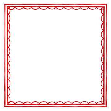 Red watercolor square kids frame.