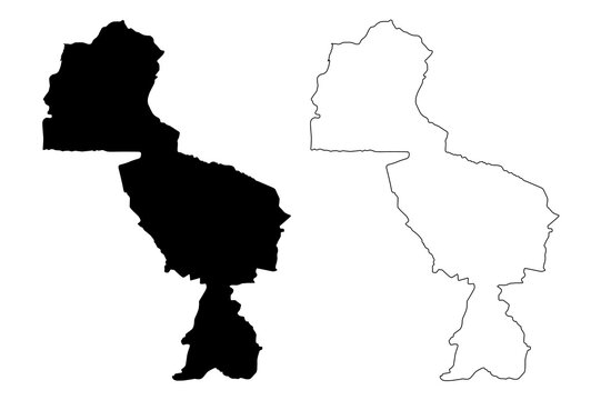 Midlands Province (Republic of Zimbabwe, Provinces of Zimbabwe) map vector illustration, scribble sketch Midlands map