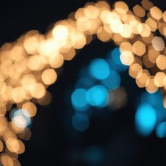 bokeh blue of  Blurred blue bokeh with glitter  abstract bokeh light background bright   emotional harmonious vignette 