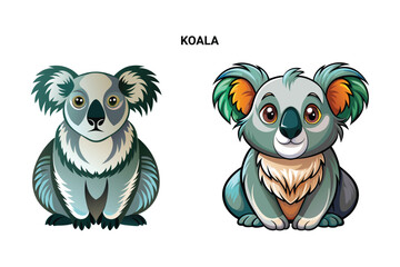 Customizable Koala Isolated Vector Illustration