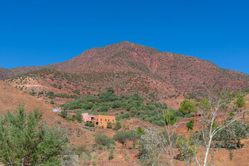 Desert valley in the Moroccan countryside near the Atlas Mountains