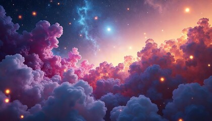 Fototapeta premium Surreal Abstract Galaxy Art with Swirling Nebulae and Cosmic Colors