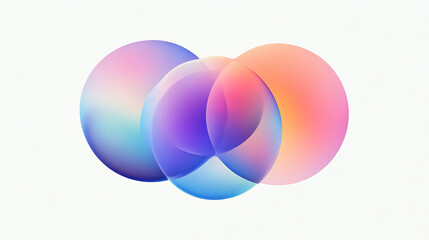 Blur gradient circle abstract shape with gradation of fluid color on transparent background. Vector set of soft geometric form mesh elements with blurry effect. Vibrant iridescent splash sticker.