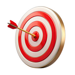 A target goal featuring concentric red and white circles with an arrow embedded emphasizes the significance of focus and achievement in various endeavors