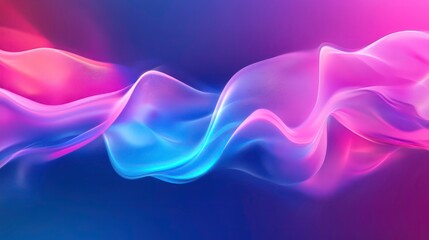 Abstract pink and blue wave, flowing, vibrant, dynamic, energy, light.