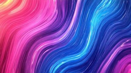 Obraz premium Dynamic abstract background with vibrant neon pink, blue, and purple light trails creating a mesmerizing gradient effect