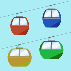 Cable car icon set icon vector illustration design isolated
