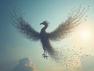 silhouette of a bird on the background