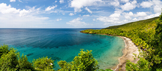 Obraz premium Santa Lucia, Anse Cochon Beach - 6 February 2024 - Panoramic view of Anse Cochon Beach in Saint Lucia