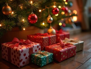christmas tree and gifts