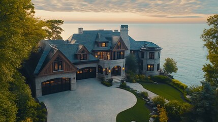 Obraz premium Grand luxurious exterior view with stunning architecture photo