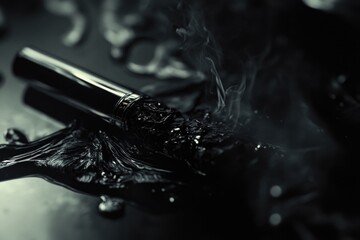 A close-up shot of a lipstick on a table, great for beauty or makeup related content