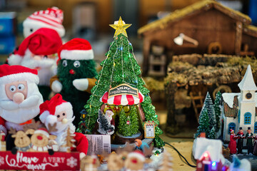 christmas wallpaper or background taken from the christmas market in Granollers Barcelona Spain