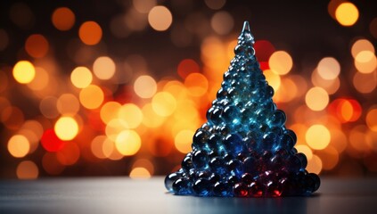 christmas tree made out of colorful glass balls