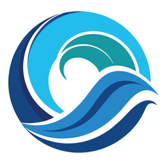 Naklejka premium Wave Logo Design EPS Vector Graphic Illustration Image File
