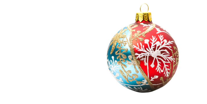 Colorful Christmas Ornament with Intricate Snowflake Design, Perfect for Holiday Themes and Decorations