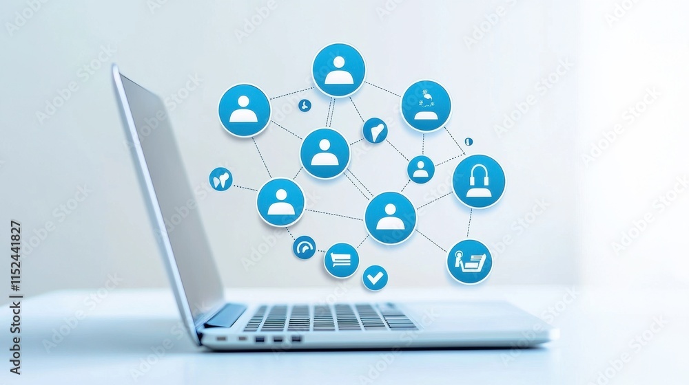 Poster streamlined hr management recruitment process overview office setting digital interaction collaborat