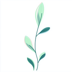 Obraz premium Cute minimalistic plant illustration on white background 