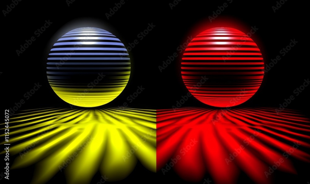 Poster black background adorned with shape illustrations that have transparent gradient fillings, resulting