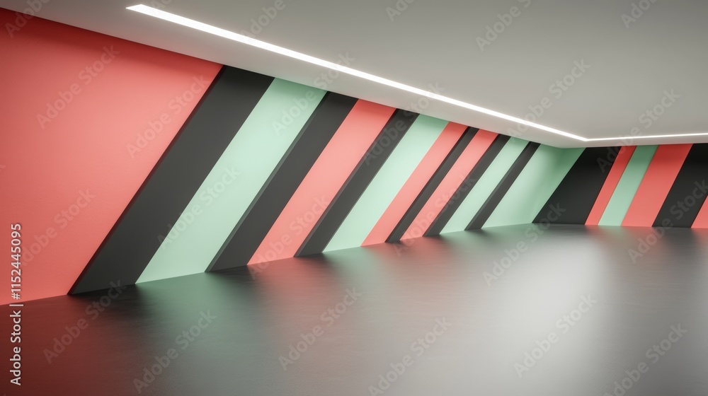 Poster a dynamic 3d rendering of a kaleidoscopic pattern for a futuristic ambiance, using pink and turquois