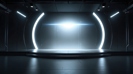 futuristic and clean stage blank center background