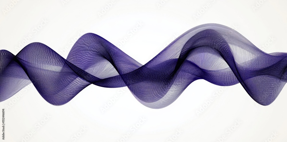 Poster futuristic technology and sound wave-inspired design with dynamic glowing waves, presented as a png 