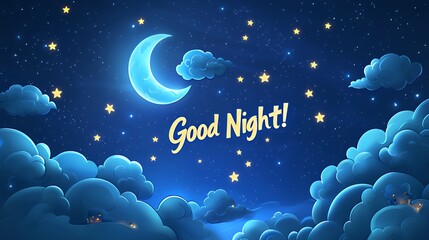 Sweet Dreams: A Night Sky Goodnight Illustration