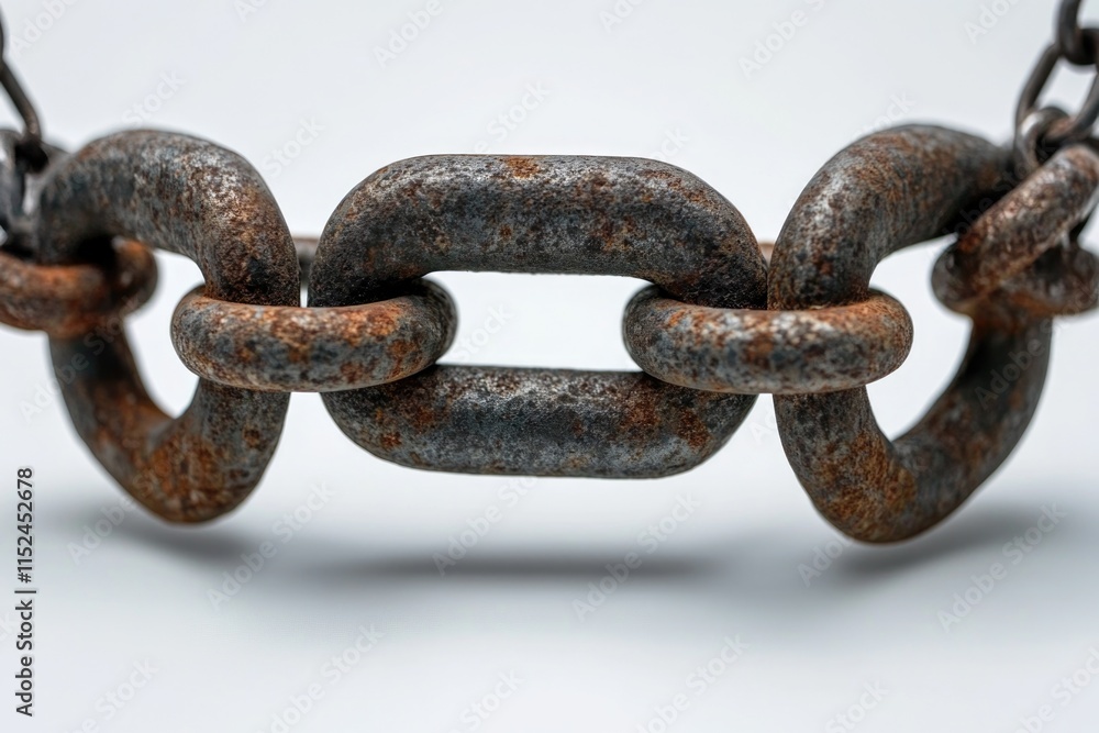 Poster a close-up shot of a chain lying on a white surface, great for highlighting details or adding textur