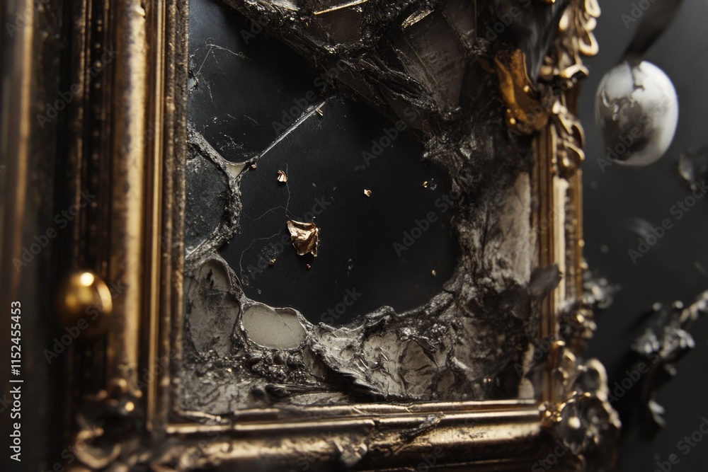 Poster a detailed view of a clock face inside a frame