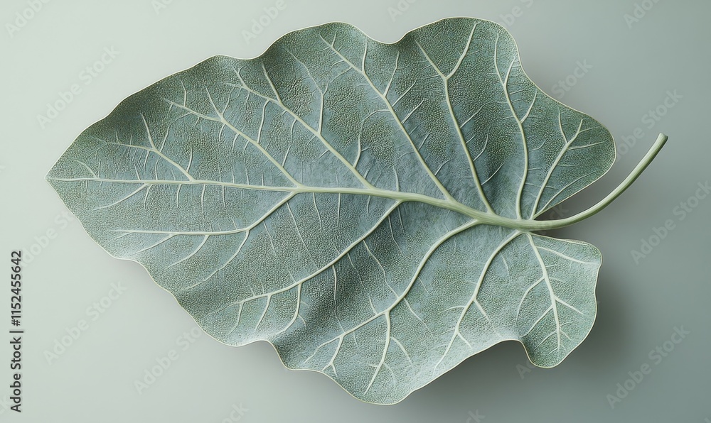 Poster close-up of a fig leaf with intricate veins and soft light filtering through its translucent green s