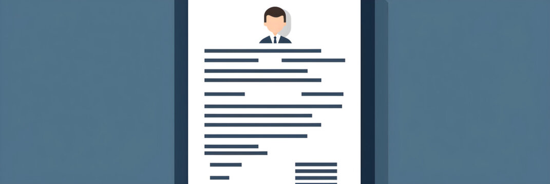 recommend clip art: Modern Minimalist CV or Resume Icon with Human Silhouette Outline