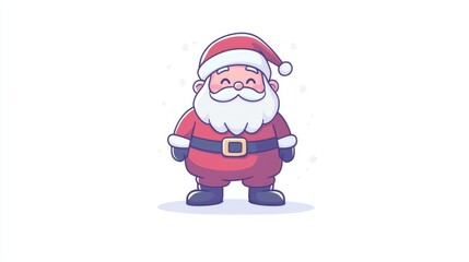 Obraz premium Children's drawing of Santa Claus in red coat and hat on pure white background New Year with holiday