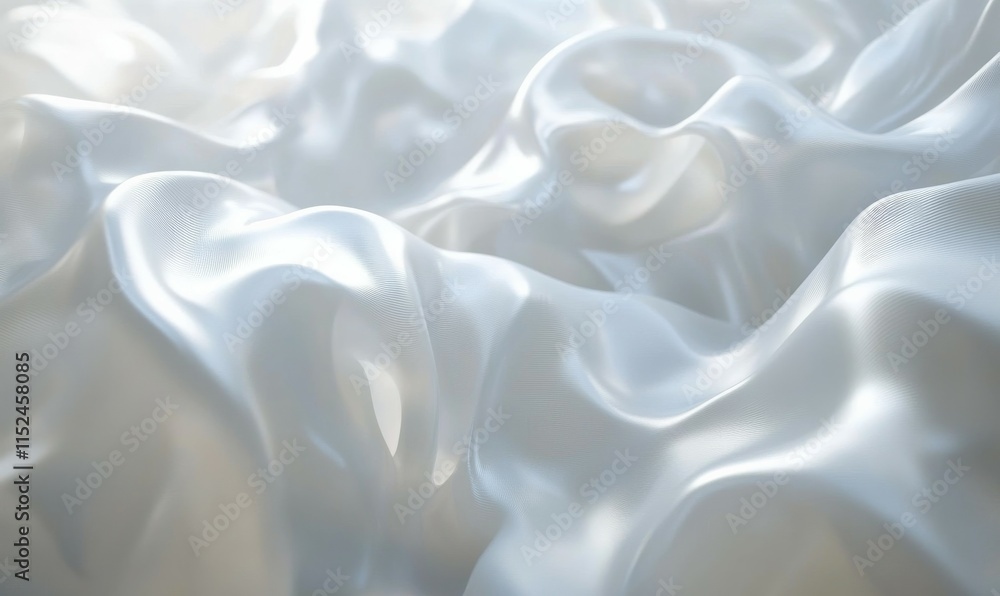 Poster abstract background made of white 3d waves. light 3d render with copy-space.