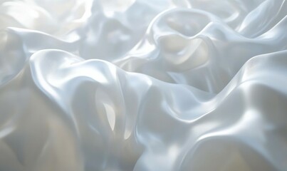 Obraz premium Abstract background made of White 3D Waves. Light 3D Render with copy-space.