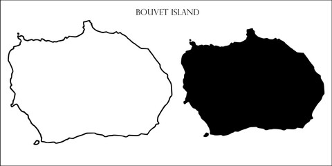Bouvet Island Blank Map, Bouvet Island Map Outline Vector Images