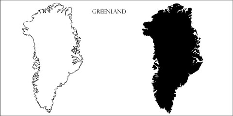 Greenland Blank Map, Greenland Map Outline Vector Images © NTGUILTY