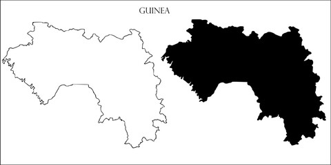 Guinea Blank Map, Guinea Map Outline Vector Images