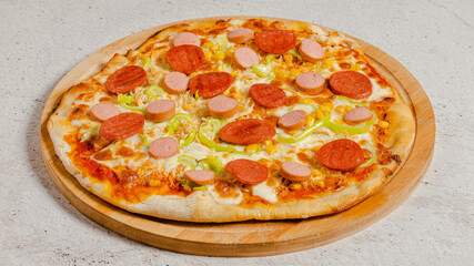 Sausage pizza isolated